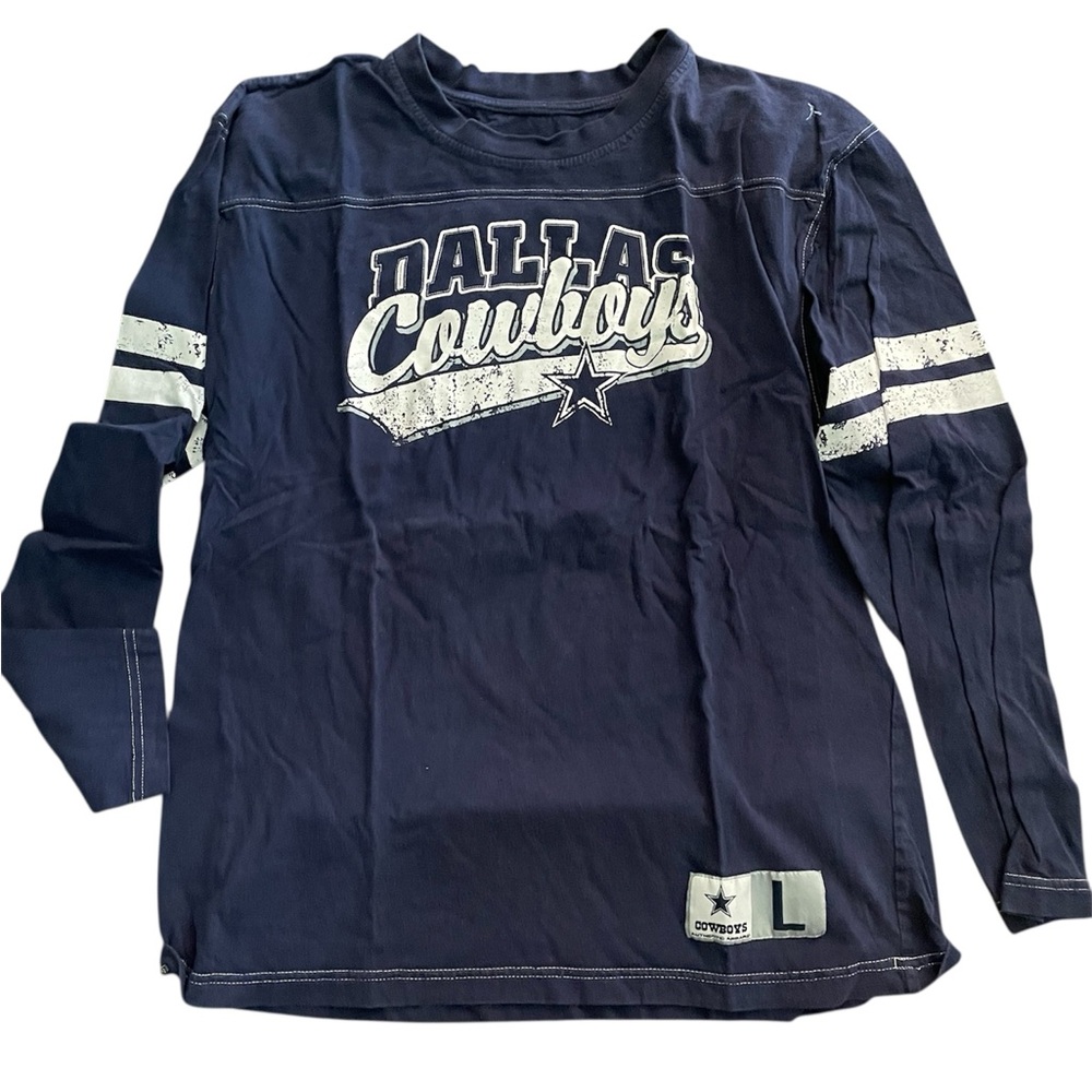 Large NFL Dallas Cowboys Navy Blue Long Sleeve Shirt
